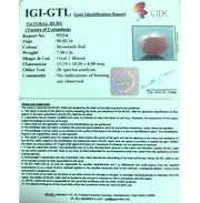7.84  Ratti Natural Indian Ruby with Govt. Lab Certificate-(1221)